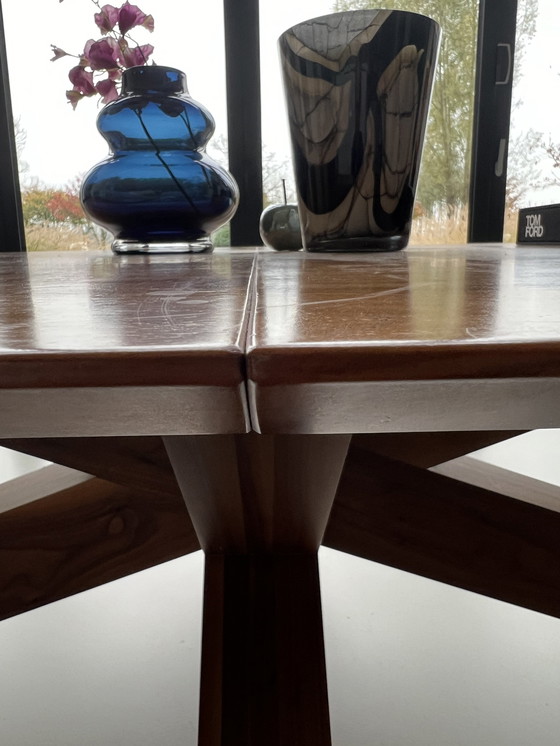 Image 1 of Crosstable 4 Beam Zinx Oval Table American Walnut