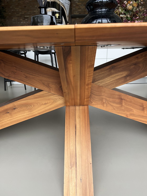 Image 1 of Crosstable 4 Beam Zinx Oval Table American Walnut