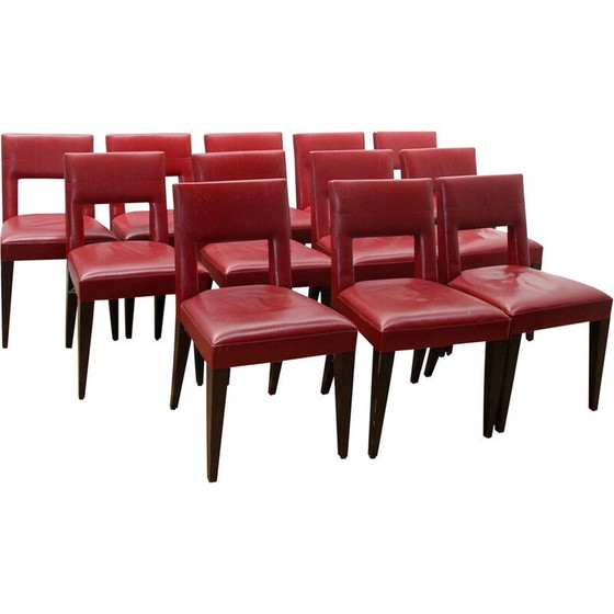 Image 1 of Set of 12 vintage Maïko chairs by Philippe Hurel