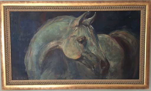 Adam Pete "El Caballo", Oil on canvas, Hand-signed