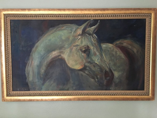 Adam Pete "El Caballo", Oil on canvas, Hand-signed