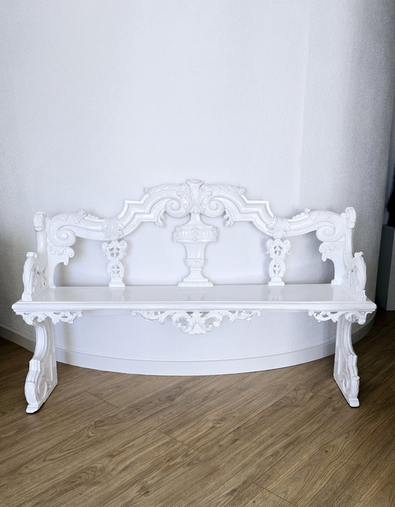 Image 1 of Banc d'entrée rococo hollandais vintage