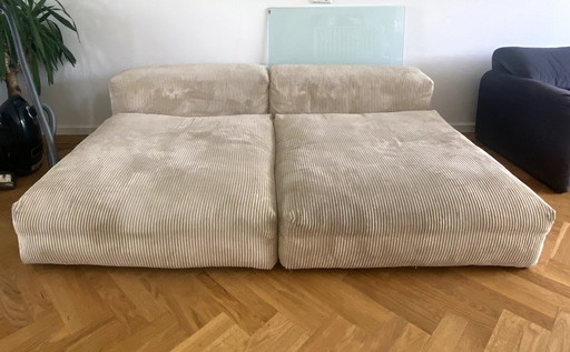 Vetsak 2-Seater Sofa In Cord Velour Sand Color