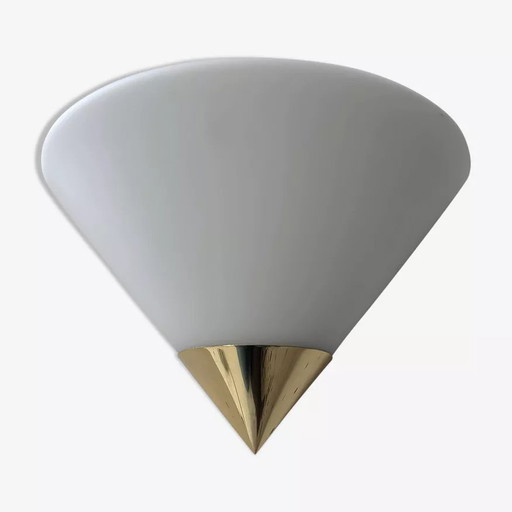 Opaline And Brass Wall Lamp, Germany 1980