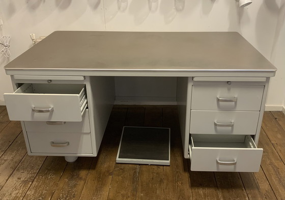 Image 1 of Large Industrial Ahrend Oda Desk With Footrest