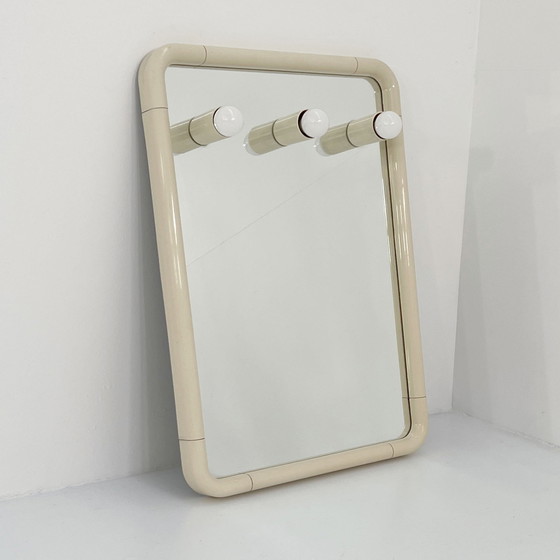 Image 1 of Cream Vanity Mirror In Plastic, 1970S