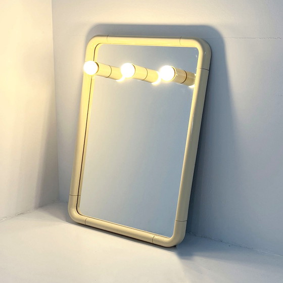 Image 1 of Cream Vanity Mirror In Plastic, 1970S