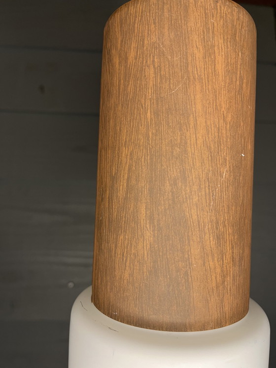 Image 1 of Lampada a sospensione vintage in vetro opalino di metà secolo 