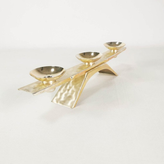 Image 1 of Vintage silver-plated metal candlestick by Kurt Radke for Wmf, Germany 1960