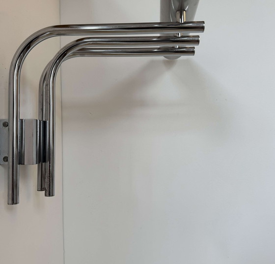 Image 1 of Lampada da parete vintage 20581, metallo cromato, di Verre Lumière Studio Francia 1978