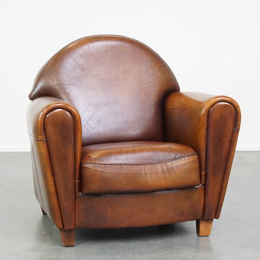 Large Sheep Leather Design Armchair