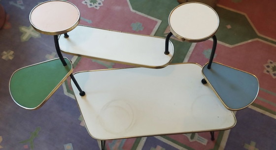 Image 1 of Grande tavolo da fiori e piante anni '50/'70, colorato pastello