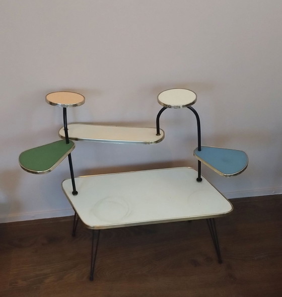 Image 1 of Grande tavolo da fiori e piante anni '50/'70, colorato pastello