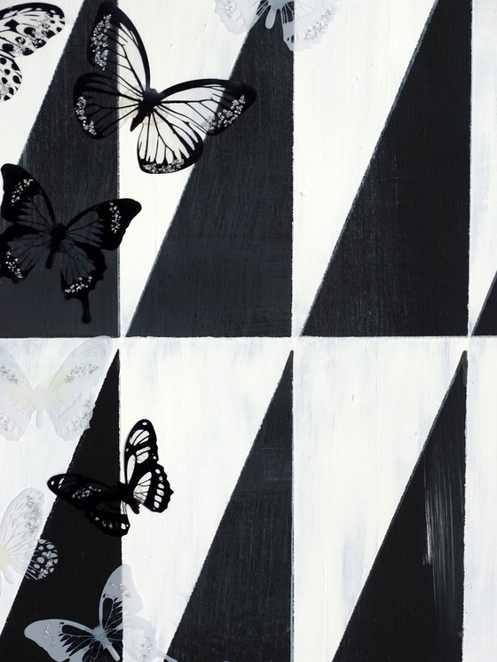 Image 1 of Cb. Black & White Butterflies