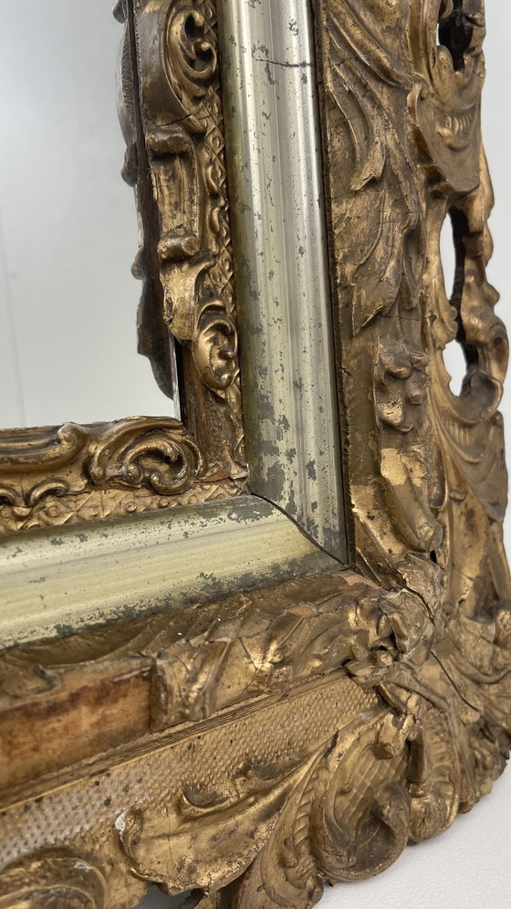 Image 1 of Miroir rococo cadre or antique