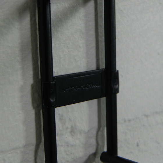 Image 1 of 3 PIECE TOMADO WALL RACK, BOOK RACK WITH 4 STEEL FRAMES AND 9 TEAK SHELVES