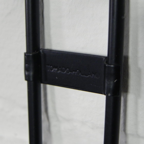 Image 1 of 3 PIECE TOMADO WALL RACK, BOOK RACK WITH 4 STEEL FRAMES AND 9 TEAK SHELVES