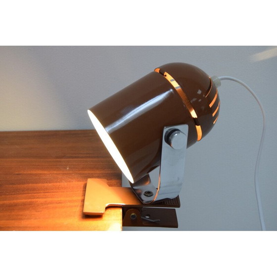 Image 1 of Lampada da tavolo vintage orientabile in metallo laccato cromato, Cecoslovacchia 1970