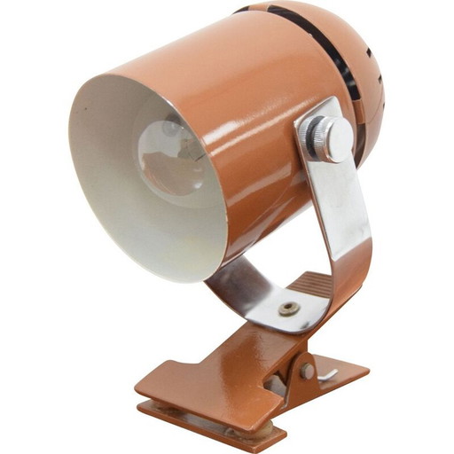 Lampada da tavolo vintage orientabile in metallo laccato cromato, Cecoslovacchia 1970