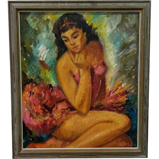 Cuadro desnudo danés vintage de Bent Lauridsen, años 60