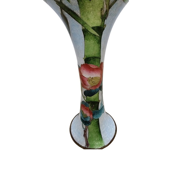 Image 1 of Japanese Cloisonné Trumpet Vase, 1960s