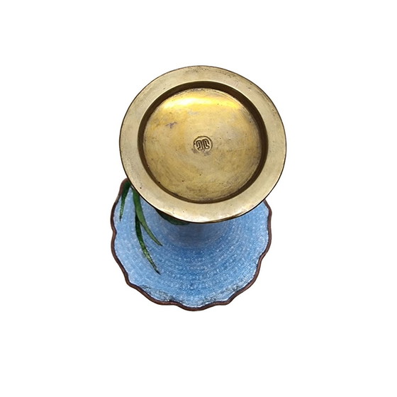 Image 1 of Japanese Cloisonné Trumpet Vase, 1960s