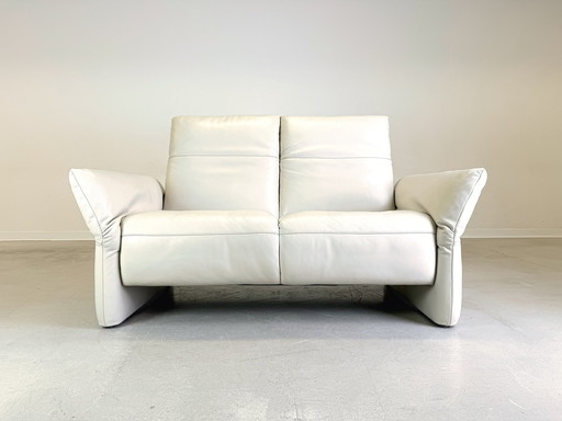 Koinor Sofa Elena Couch Two-Seater Leather White Design