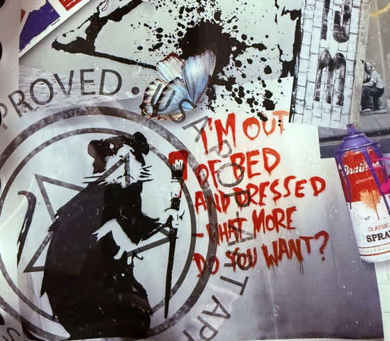 Image 1 of Ad Van Hassel: "Sello de arte de lujo, homenaje a Banksy (Ii)".