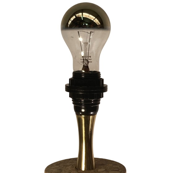 Image 1 of Mid-Century German Cork And Glass Table Lamp