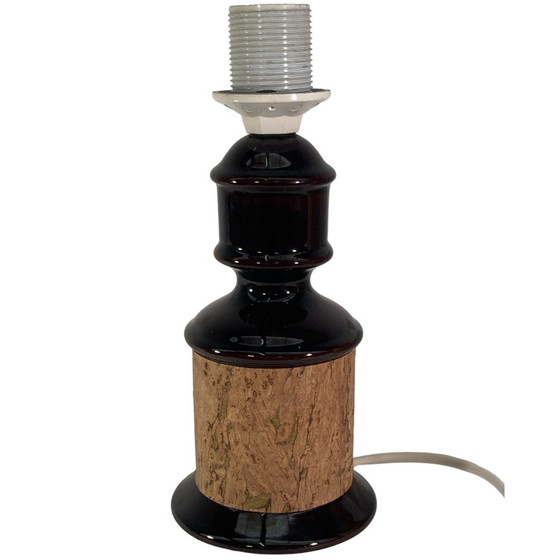 Image 1 of Mid-Century German Cork And Glass Table Lamp