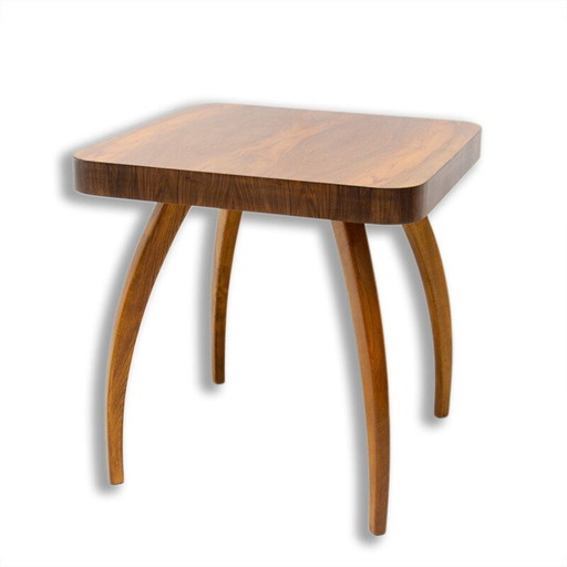 Vintage walnut spider table H-259 by Jindrich Halabala, Czechoslovakia 1950