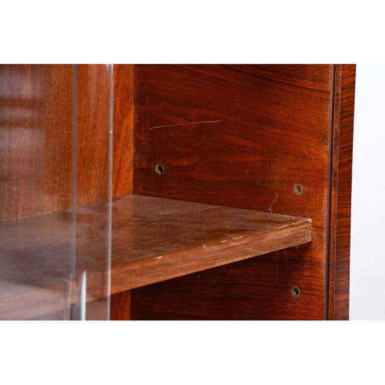 Image 1 of Libreria vintage Art Déco in noce e vetro, Cecoslovacchia 1930