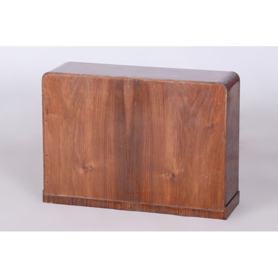 Image 1 of Libreria vintage Art Déco in noce e vetro, Cecoslovacchia 1930