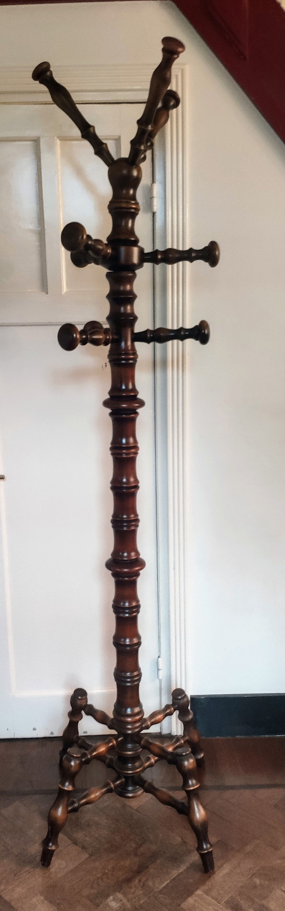 Image 1 of Wooden Imitation Bamboo Floor Coat Rack