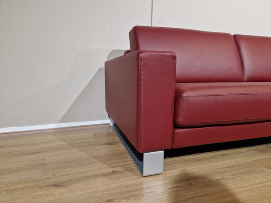 Image 1 of Rolf Benz Ego - 3 Seater - Bordeaux - Leather - Showroom Condition