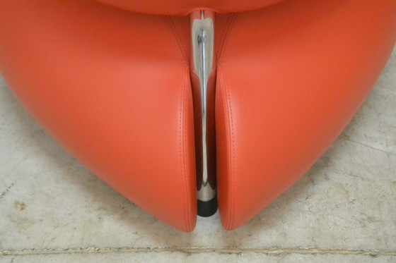 Image 1 of Fauteuil Leolux Pallone en cuir rouge