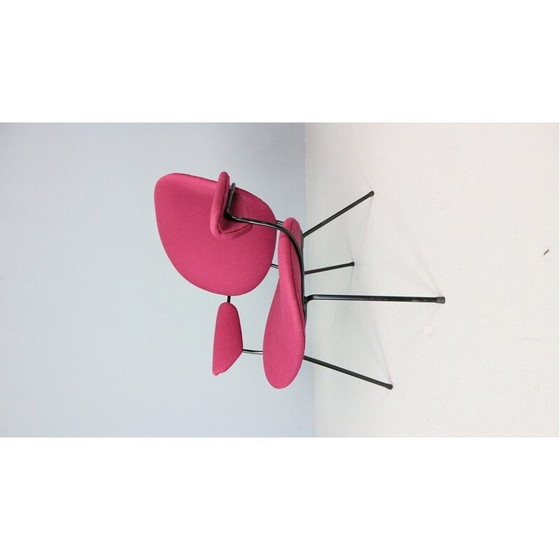 Image 1 of Vintage model 302 armchair in metal and purple fabric by W.H. Gispen for Kembo, 1950