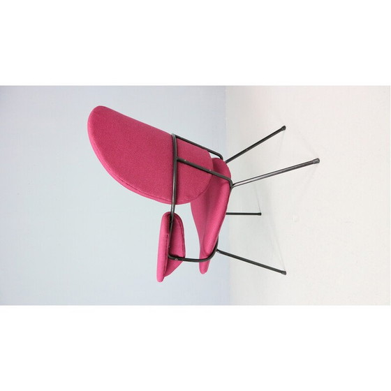 Image 1 of Vintage model 302 armchair in metal and purple fabric by W.H. Gispen for Kembo, 1950