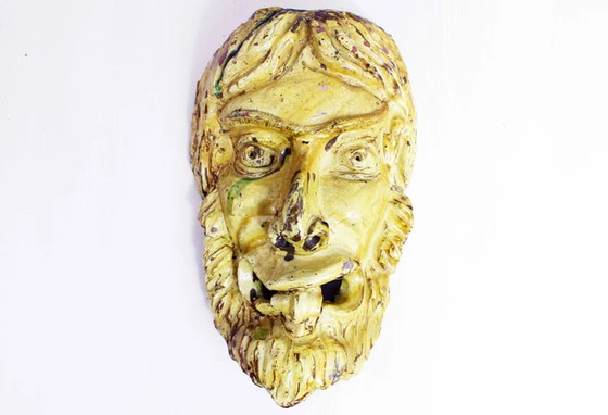 Image 1 of Enamelled ceramic faun head