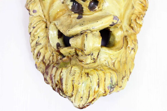 Image 1 of Enamelled ceramic faun head