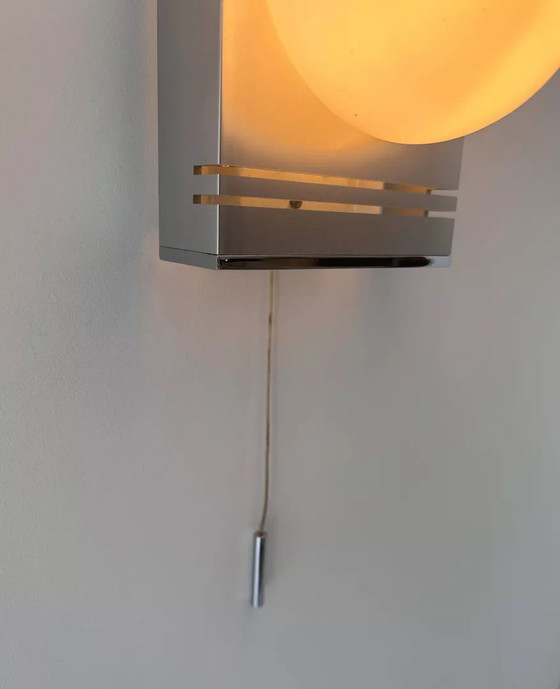 Image 1 of Lampada da parete vintage, cromata e opalina, Francia 1970