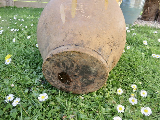 Image 1 of Antique Yellow Glazed Terracotta Pot À Confit