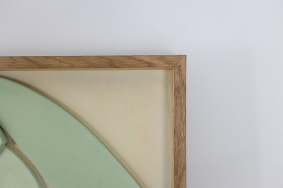 Image 1 of Carved Celadon Lacquer Panel. Contemporary.