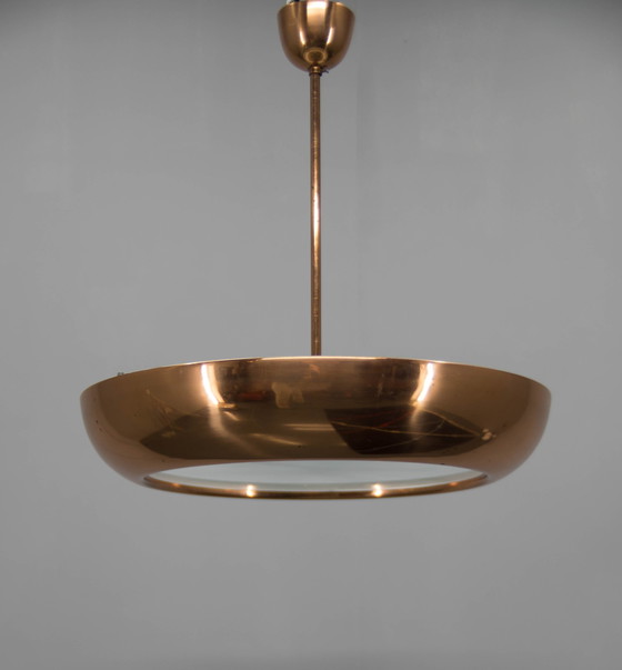 Image 1 of Bauhaus / Functionalist Copper Chandelier Ufo, 1930S