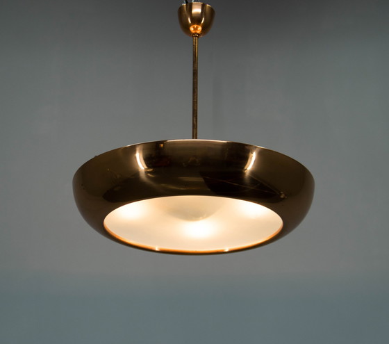 Image 1 of Bauhaus / Functionalist Copper Chandelier Ufo, 1930S