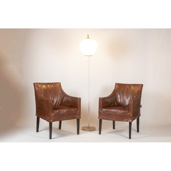 Image 1 of Pair of vintage Lintello armchairs in camel leather, Netherlands 1970