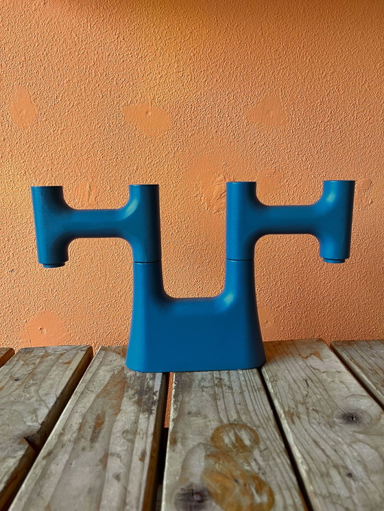 Image 1 of IKEA blue Ehlen Johansson candlestick candle holder