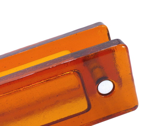 Image 1 of Pair Of Double Orange Glass Handles 1970