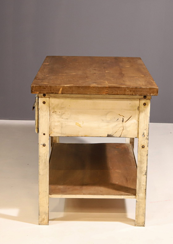 Image 1 of Industrial Iron Kitchen Table From The 1950S, Czechoslovakia