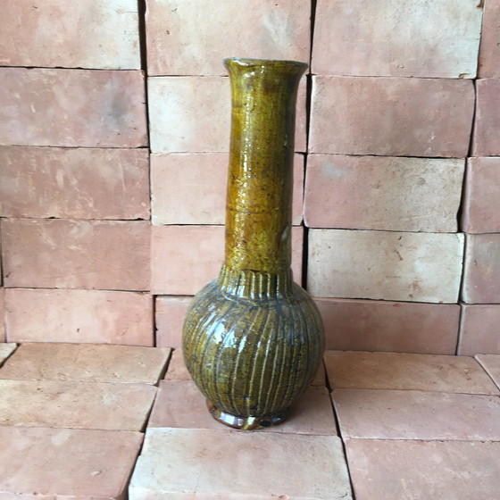 Image 1 of Tamegroute Glazed Earthenware Pottery Vase